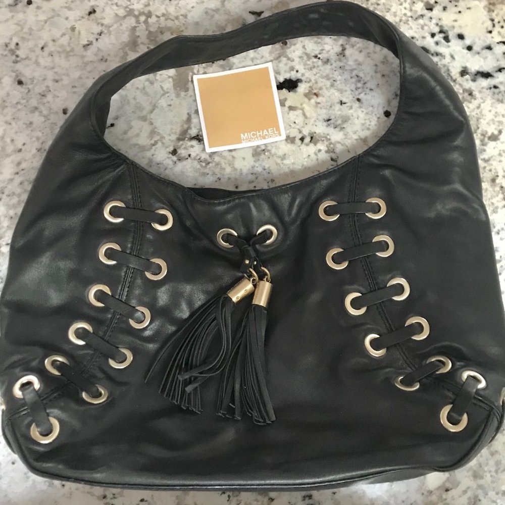 Kors Astor Grommet Hobo Leather Shoulder Bag